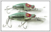 Vintage Heddon Green Shore Go Deeper River Runt Lure Pair