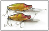 Vintage Heddon Perch Go Deeper River Runt Lure Pair