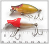 Heddon Red Head White & Perch Tiny Runt Pair