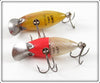 Heddon Red Head White & Perch Tiny Runt Pair