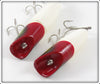 South Bend Red Arrowhead White Bass Oreno & Babe Oreno Pair
