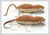 Vintage Heddon Brown Meadow Mouse Lure Pair