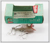 Vintage Heddon Silver Flitter Baby Lucky 13 Lure In Box