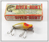 Vintage Heddon Yellow Shore Midget River Runt Lure In Box