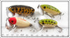 Arbogast Yellow Coachdog, Frog & Red Head Jitterbug Lot Of Four