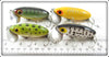 Arbogast Perch, Yellow, Frog & Coachdog Jitterbug Lot Of Four