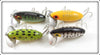 Arbogast Perch, Yellow, Frog & Coachdog Jitterbug Lot Of Four
