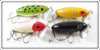 Arbogast Frog, Yellow, Red Head & Black Jitterbug Lot Of Four Lures