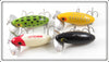 Arbogast Frog, Yellow, Red Head & Black Jitterbug Lot Of Four