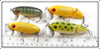 Arbogast Perch, Yellow & Frog Jitterbug Lot Of Four