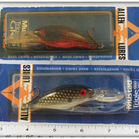 Allen Lures Red Black Scale & Tennessee Shad Crankbait Pair On Cards