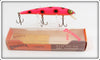 Vintage Bomber Bait Co Orange Black Spots Long A Lure In Box
