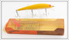 Vintage Bomber Bait Co Yellow White Belly Long A Lure In Box