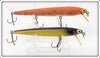 Vintage Heddon Orange & Yellow Black Wood Cobra Lure Pair