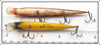 Heddon Orange & Yellow Black Wood Cobra Pair