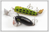 Arbogast Frog Sputter Bug & Black Jitterbug Pair