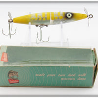 Vintage Heddon Yellow & Silver Dying Flutter Lure In Box