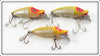 Vintage Heddon Yellow Shore River Runt Lot Of Three Lures For Sale