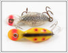 Heddon Yellow Spotted & Silver Flitter Tiny Tad Pair