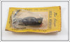 Vintage Fred Arbogast Black Fly Rod Hula Popper Lure On Card