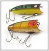 Vintage Heddon Bullfrog & Perch Baby Lucky 13 Lure Pair