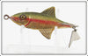 Vintage Fred Arbogast Green, Red & Gold Tin Liz Lure