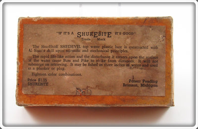 Vintage Shurebite Red Shedevil Early Empy Lure Box