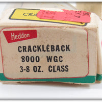 Heddon White & Green Crackleback WGC Crackleback In Box