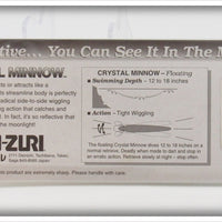 Yo Zuri Floating Crystal Minnow In Package