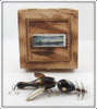 D A Lures Black With Gold Swirls Bird Lure In Wood Box