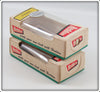 Heddon Red Chrome Bullfrog & Blue With White Spots Tadpolly Spook Pair In Boxes