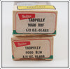 Heddon Red Chrome Bullfrog & Blue With White Spots Tadpolly Spook Pair In Boxes