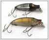 Vintage Heddon Black Shore & Pike Scale River Runt Lure Pair