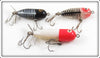 Vintage Heddon Tiny Torpedo & Baby Torpedo Lure Lot Of Three