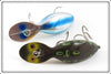 Heddon Blue Chrome & Bullfrog Tadpolly Spook Pair