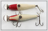 Creek Chub Silver Shiner & Red Head White Baby Pikie Pair