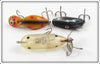 Heddon Tiny Tad, Sonic & Tiny Torpedo Lot Of Three