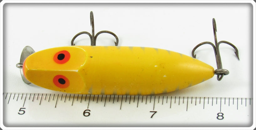 Vintage Paw Paw Yellow Silver Ribs Master Wiggler Lure For Sale