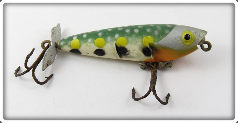Vintage Luhr Jensen Spotted Ape Johnny Rattler Lure For Sale