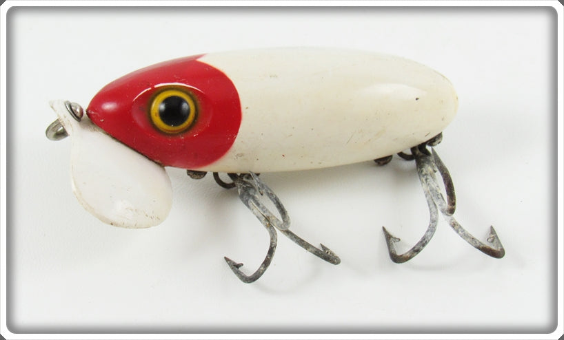 Vintage Fred Arbogast Red & White Plastic Lip Jitterbug Lure For Sale
