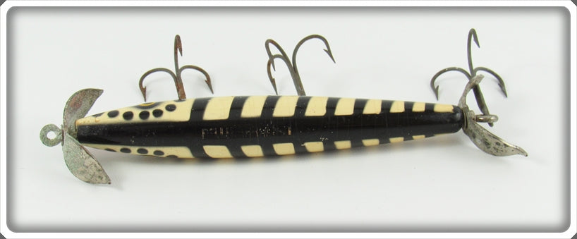 eger fishing lures Vintage Eger White Black Stripes Dillinger Lure For Sale