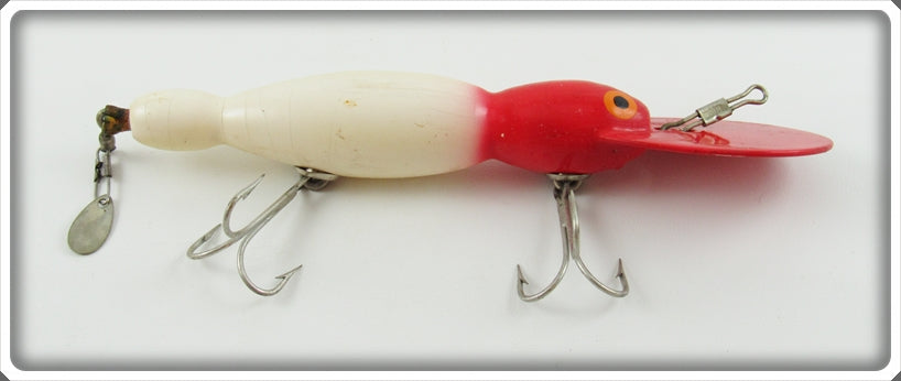 bomber waterdog fishing lure Vintage Bomber Bait Co Red & White Water Dog Lure In Box For Sale