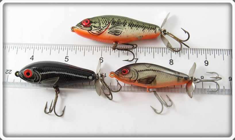 Vintage Bomber Smilin' Minnow Lot Of Three Lures For Sale