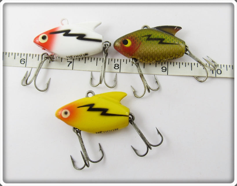 Heddon Sonic Lot Of Three: White/Red, Perch, & Yellow For Sale