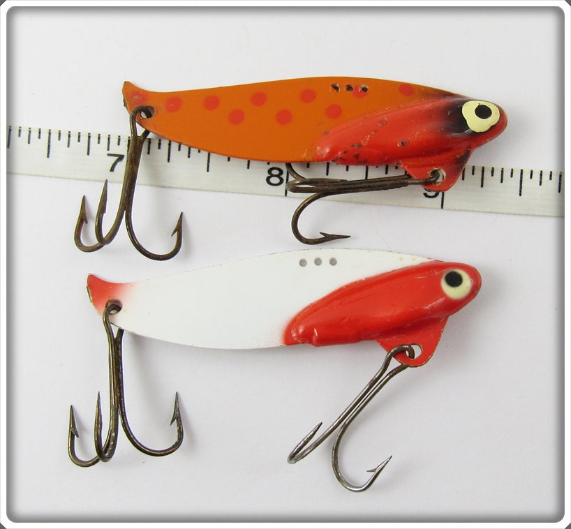 Heddon Fishable Sonar Pair: RedWhite & Orange Spotted For Sale