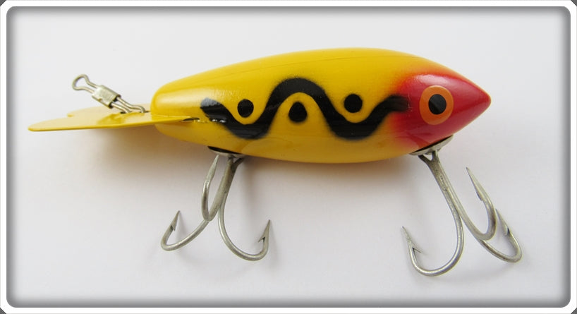 ORIGINAL FLOATING BOMBER FISHING LURE • YELLOW BLACK SHADOW #557 — WHITE  INSERT