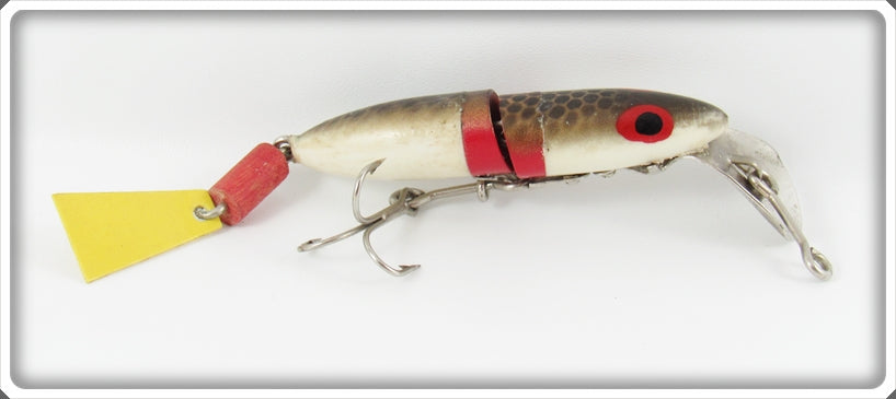 Vintage Bud Stewart Brown Scale Jointed Minnow Lure For Sale