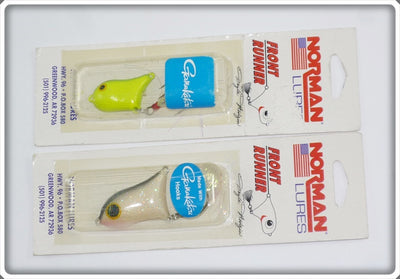 Norman Front Runner Pair On Card: Chartreuse/Green & Smokey Shad