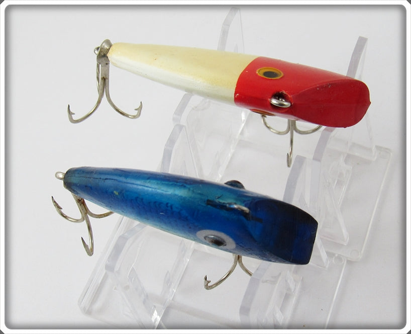 Vintage Pico Blue Scale Pico Perch & Red/White Bayou Boogie Lure Pair