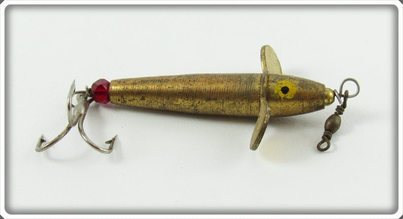 Vintage Unknown Brass Devon Phantom Minnow Type Lure For Sale